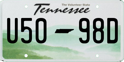 TN license plate U5098D