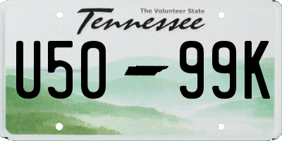 TN license plate U5099K