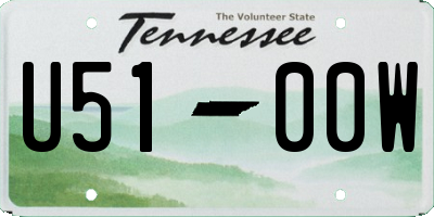 TN license plate U5100W