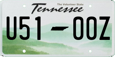 TN license plate U5100Z