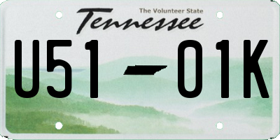 TN license plate U5101K