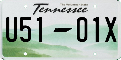 TN license plate U5101X