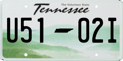 TN license plate U5102I