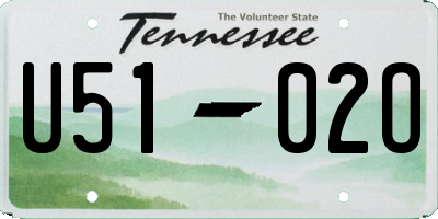 TN license plate U5102O