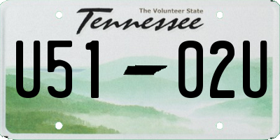 TN license plate U5102U