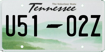 TN license plate U5102Z