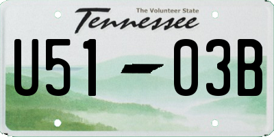 TN license plate U5103B