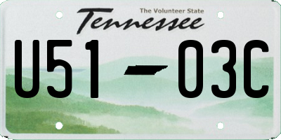 TN license plate U5103C