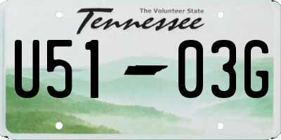 TN license plate U5103G