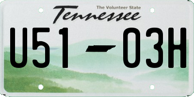 TN license plate U5103H