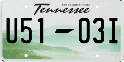 TN license plate U5103I