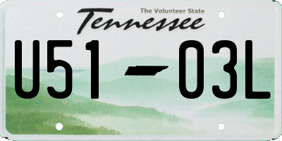TN license plate U5103L