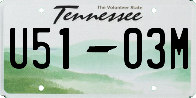 TN license plate U5103M