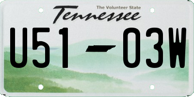 TN license plate U5103W