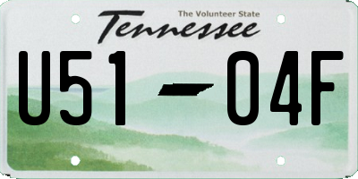 TN license plate U5104F