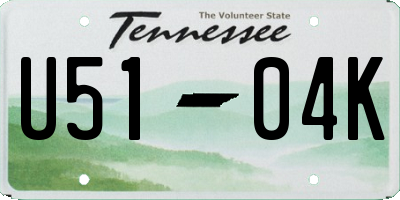 TN license plate U5104K
