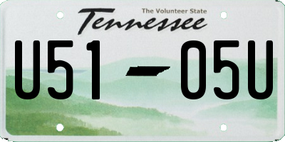 TN license plate U5105U