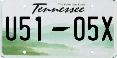 TN license plate U5105X