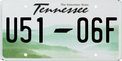 TN license plate U5106F