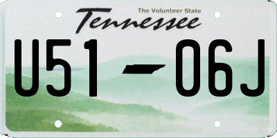 TN license plate U5106J