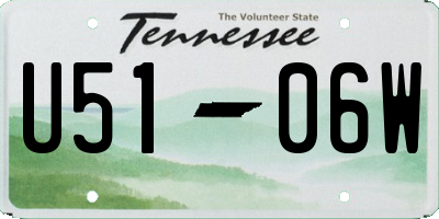 TN license plate U5106W