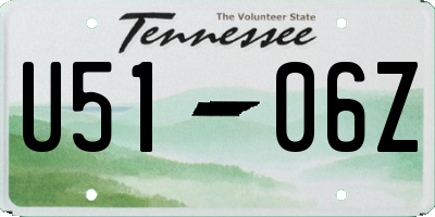 TN license plate U5106Z