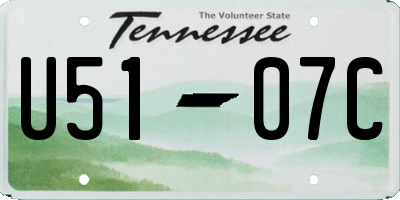 TN license plate U5107C