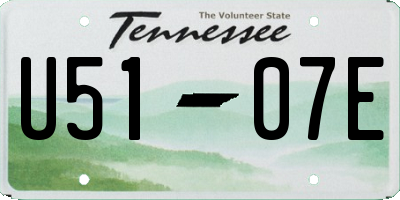 TN license plate U5107E