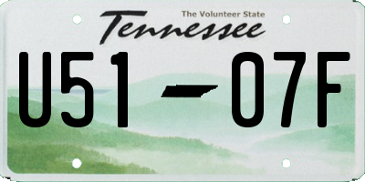 TN license plate U5107F