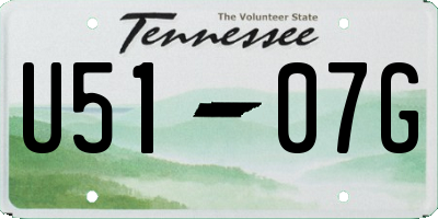TN license plate U5107G