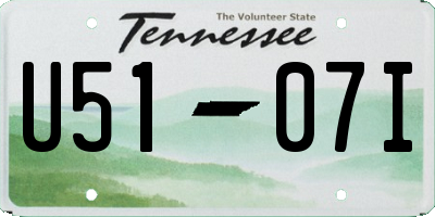 TN license plate U5107I