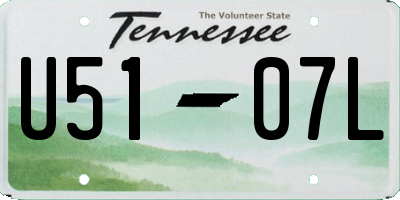 TN license plate U5107L
