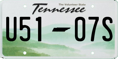 TN license plate U5107S