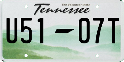 TN license plate U5107T