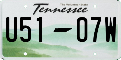 TN license plate U5107W