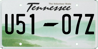 TN license plate U5107Z