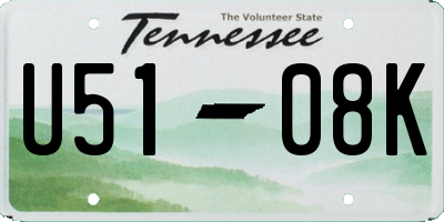 TN license plate U5108K