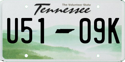 TN license plate U5109K