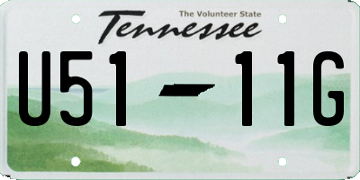 TN license plate U5111G
