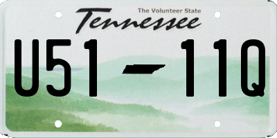 TN license plate U5111Q