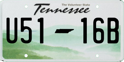 TN license plate U5116B