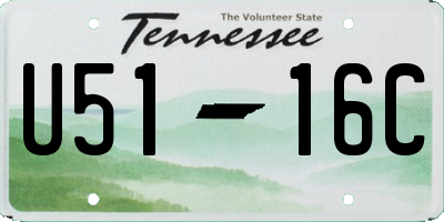 TN license plate U5116C