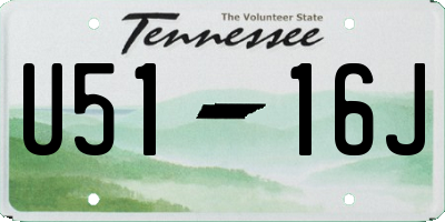 TN license plate U5116J