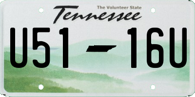 TN license plate U5116U