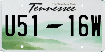 TN license plate U5116W