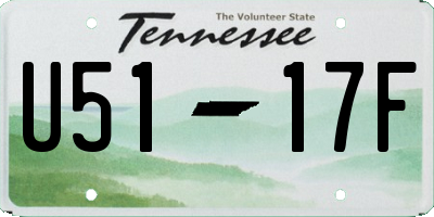 TN license plate U5117F