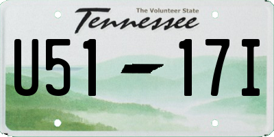 TN license plate U5117I