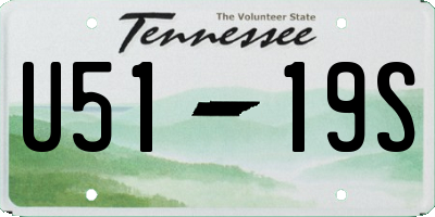 TN license plate U5119S