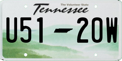 TN license plate U5120W