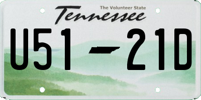 TN license plate U5121D